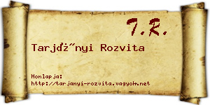 Tarjányi Rozvita névjegykártya
